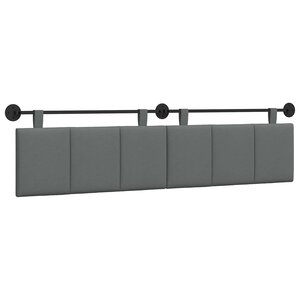 vidaXL Tête de lit suspendue Gris foncé Tissu