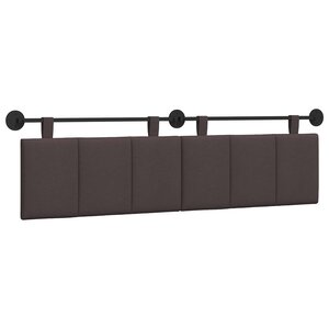 vidaXL Tête de lit suspendue Marron foncé Tissu