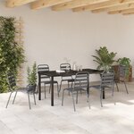 vidaXL Set de jardin 7 pièces en acier gris foncé