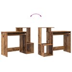 vidaXL Bureau d'ordi marron Bois ancien Bois d'ingénierie Taille moyenne