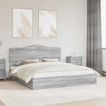 vidaXL Lit de Rangement Gris Sonoma 180 x 200 cm Bois d'ingénierie