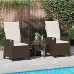 vidaXL Chaise de jardin 2 Pièces Marron et Crème 56 x 60 x 112 cm
