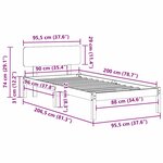 vidaXL Cadre de lit avec tête de lit marron ciré 90x200 cm en bois de pin massif