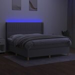 vidaXL Sommier à lattes de lit matelas LED Gris clair 160x200 cm Tissu