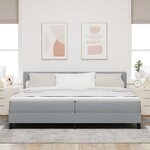 vidaXL Lit à ressorts avec matelas Gris clair 200 x 200 cm tissu
