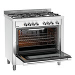 Cuisinière à gaz à 5 feux avec four électrique - 11 3 kw - bartscher -  - fonte 900x600x900mm