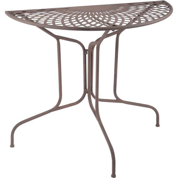 Table de jardin en métal rosace demi-ronde