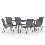 vidaXL Mobilier de salle à manger d'extérieur 7 Pièces Acier Anthracite