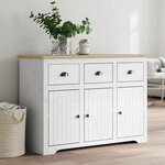 vidaXL Buffet BODO blanc et marron 115 5x44x80 cm bois massif de pin
