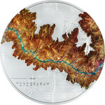 Pièce de monnaie en Argent 100 Dollars g 1000 (1 Kg) Millésime 2024 Topography GRAND CANYON