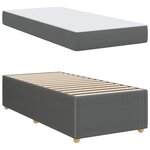 vidaXL Cadre de lit avec matelas Gris foncé 90 x 190 cm tissu
