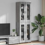 vidaXL Haut Armoire avec étagère FLORIN Gris Sonoma 60 x 35 x 182 cm
