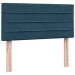 vidaXL Sommier à lattes de lit et matelas et LED bleu foncé 80x210 cm velours