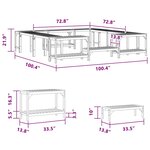 vidaXL Entourage de bain à remous Marron 250 x 250 cm