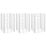 vidaXL Lits surélevés en gabion 3 Pièces 30x30x50 cm Fer