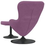 vidaXL Chaise Œuf avec Pouf Violet 63 x 73 x 90 cm Velours
