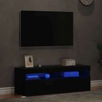 vidaXL Meubles TV avec lumières LED 2 Pièces Noir 60x35x40 cm