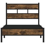 vidaXL Cadre de lit sans matelas avec tête de lit chêne fumé 100x200cm