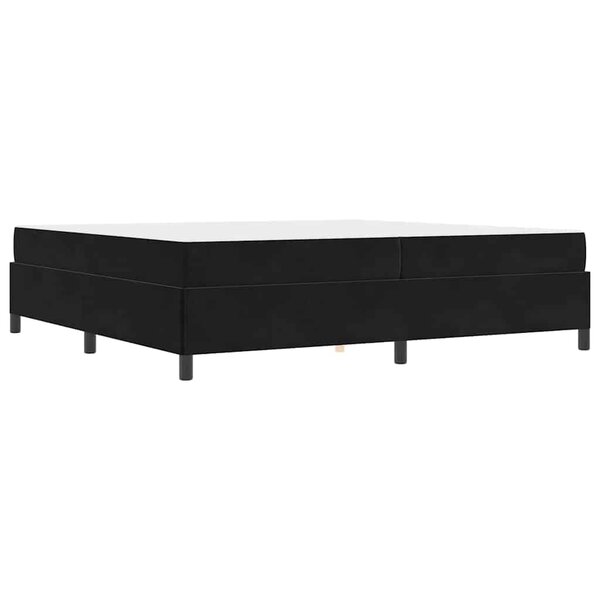 vidaXL Cadre de lit Noir et blanc et noir 200 x 200 cm Velours