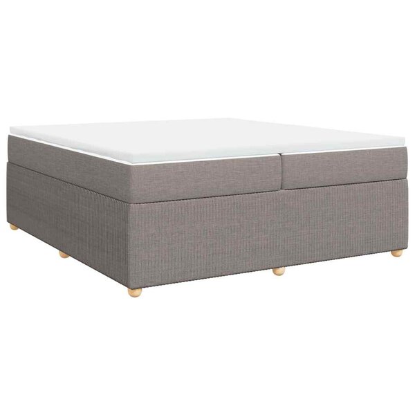 vidaXL Sommier à lattes de lit avec matelas Taupe 200x200 cm Tissu