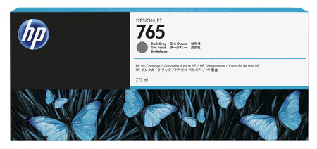 Hp hp 765 775 ml dark gray ink cartridge hp 765 cartouche d encre gris fonce capacite standard 775ml pack de 1