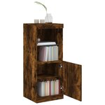 vidaXL Buffet avec lumières LED chêne fumé 41x37x100 cm