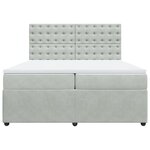 vidaXL Sommier à lattes de lit et matelas Gris clair 200x200cm Velours