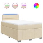 vidaXL Sommier à lattes de lit avec matelas crème 120x190 cm tissu