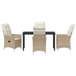 vidaXL Ensemble de salle à manger pour jardin 5 Pièces Beige Poly rotin
