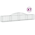 vidaXL Paniers à gabions arqués 7 Pièces 300x30x40/60 cm fer galvanisé