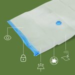 Pack and Move - Lot 6 Housses Rangement Sous Vide - Taille M 60 x 80 cm - Sac de Compression - Manteaux Habils Ski - Moyen Format - Fermeture Zip