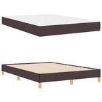 vidaXL Lit à ressorts avec matelas Marron foncé 140 x 190 cm tissu