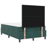 vidaXL Lit à ressorts avec matelas Vert foncé 120 x 200 cm Velours