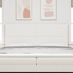vidaXL Tête de lit avec tête de lit Crème 200 cm Cuir synthétique