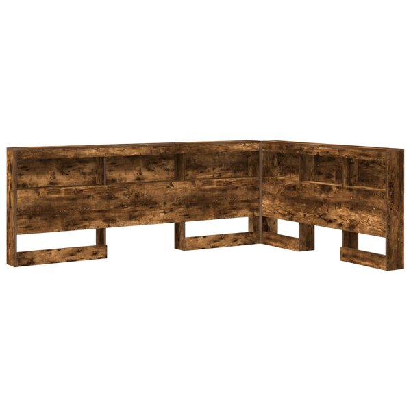 vidaXL Tête de lit de rangement Chêne fumé 160 cm Bois d'ingénierie
