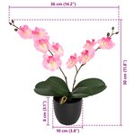 vidaXL Plante d'orchidée artificielle Rose 36 x 10 x 30 cm