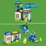 Lego 10959 duplo le commissariat et l'hélicoptere de la police  voiture avec gyrophare et sirene  jouet d'éveil des 2 ans