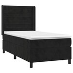 vidaXL Sommier à lattes de lit matelas et LED Noir 90x200 cm Velours
