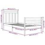 vidaXL Cadre de lit Blanc Bois massif 100x200 cm