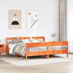 vidaXL Cadre de lit sans matelas cire marron 200x200cm bois pin massif