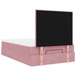 vidaXL Cadre de lit ottoman avec matelas rose 120x190 cm velours