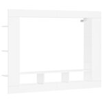 vidaXL Meuble TV blanc 152x22x113 cm bois d'ingénierie