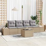 vidaXL Ensemble de canapé de jardin 5 Pièces Beige  Gris clair