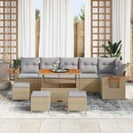 vidaXL Ensemble de canapé de jardin 12 Pièces Beige et Gris clair