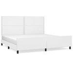 vidaXL Cadre de lit avec tête de lit Blanc 200x200 cm Similicuir