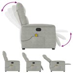 vidaXL Fauteuil inclinable de massage gris clair tissu microfibre