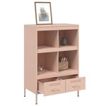 vidaXL Buffet haut rose 68x39x101 5 cm acier