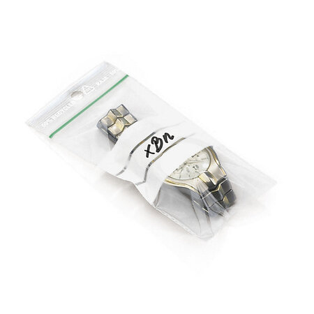 Sachet plastique zip 50  recyclé transparent à bandes blanches 60 microns raja 4x6 cm (lot de 1000)