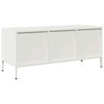 vidaXL Meuble TV blanc 101 5x39x43 5 cm acier laminé à froid