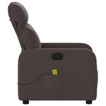 vidaXL Fauteuil de massage inclinable Marron foncé Tissu
